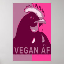 Veganer AF Rosa Camouflage Pop Art Hühnerposter