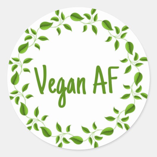 Veganer AF, Veganer Aufkleber, Vaganismus Vegetari Runder Aufkleber (Vorderseite)