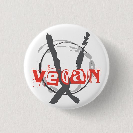 Veganer Anarchist Button (Vorderseite)