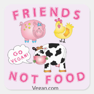Veganer Aufkleber - Freunde nicht essen (20 zählen