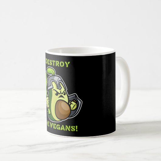 Veganer Avocado-Ritter Kaffeetasse (VorderseiteRechts)