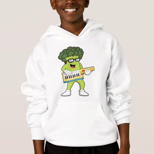 Veganer Broccoli bei Gitarre Hoodie (Vorderseite)