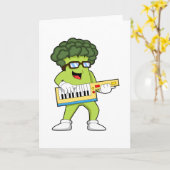 Veganer Broccoli bei Gitarre Karte (Gelbe Blume)