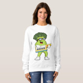 Veganer Broccoli bei Gitarre Sweatshirt (Vorne ganz)