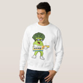Veganer Broccoli bei Gitarre Sweatshirt (Vorne ganz)