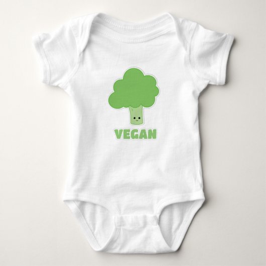 Veganer Brokkoli Baby Strampler (Vorderseite)