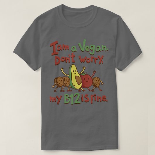 Veganer Cartoon T-Shirt (Design vorne)