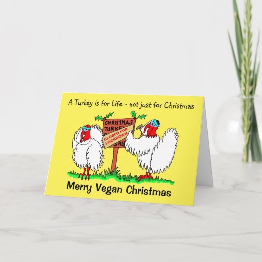 Veganer Cartoon Trukeys Lockerung Weihnachten (Vorderseite)