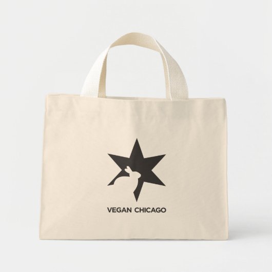 Veganer Chicago Standard Black & White Mini Stoffbeutel (Vorne)