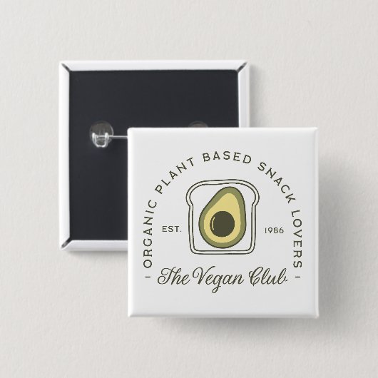 Veganer Club pflanzliche Gemeinschaft Button (Vorne & Hinten)