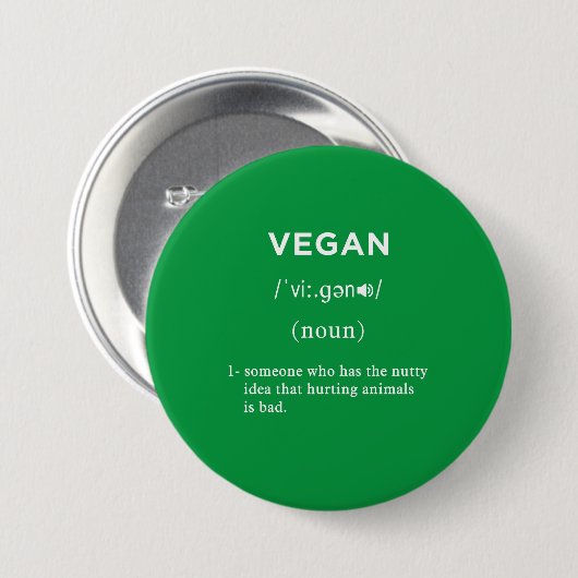 veganer Definitionsgrüner Kreis Button (Vorne & Hinten)