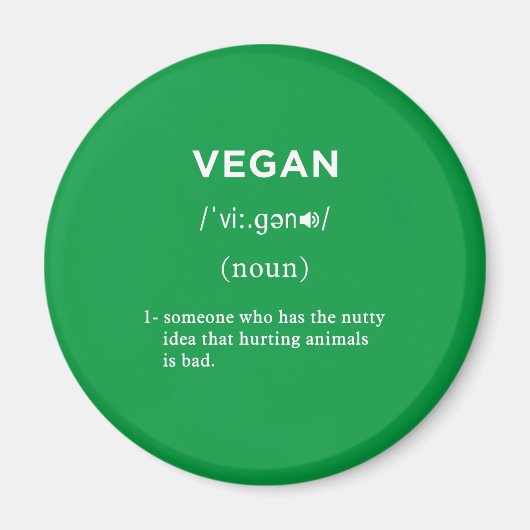 veganer Definitionsgrüner Kreis Magnet (Vorne)