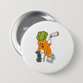 Veganer Eishockey Eishockeyschläger Button (Vorne & Hinten)