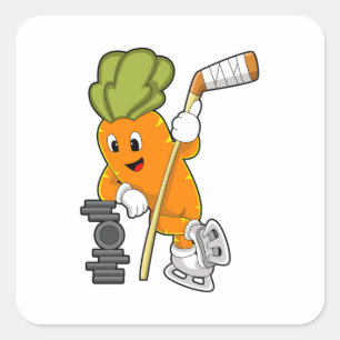 Veganer Eishockey-Eishockeystick Quadratischer Aufkleber