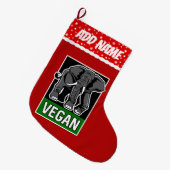 Veganer Elefant Großer Weihnachtsstrumpf (Vorderansicht (hängend))