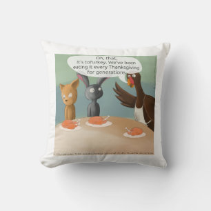 Veganer Erntedank Funny Cotton Throw Kissen