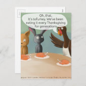 Veganer Erntedank Funny Feiertagspostkarte (Vorne/Hinten)