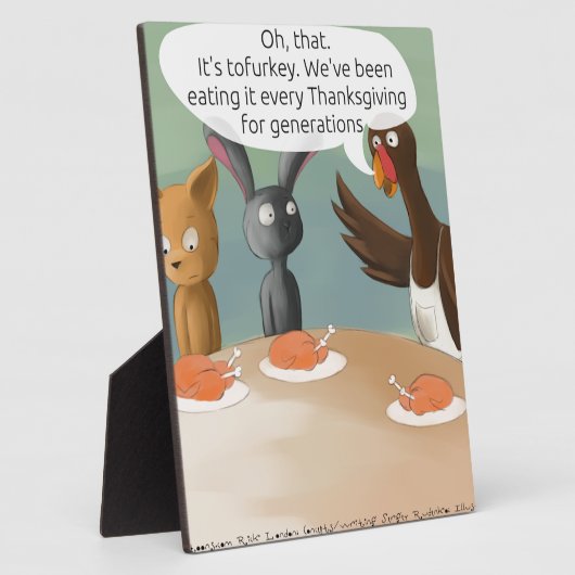 Veganer Erntedank Funny Fotoplatte (Seite)