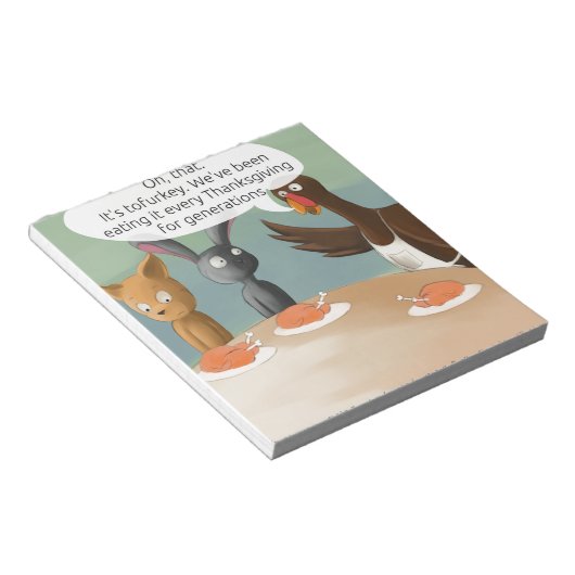 Veganer Erntedank Funny Notizblock (angewinkelt)