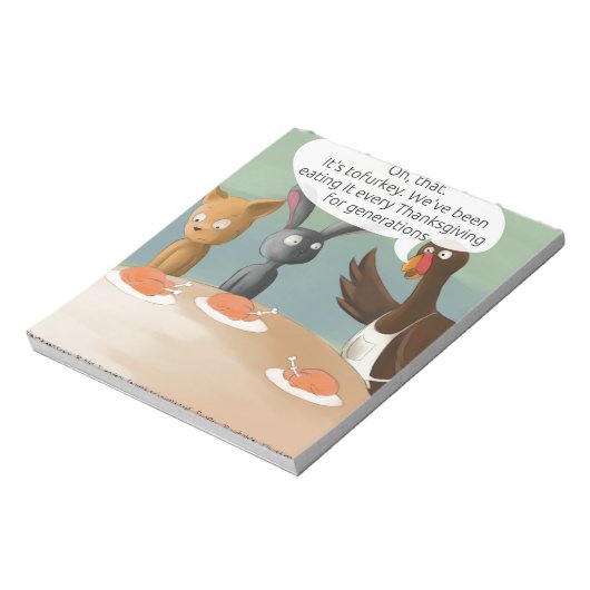 Veganer Erntedank Funny Notizblock (Rotiert)