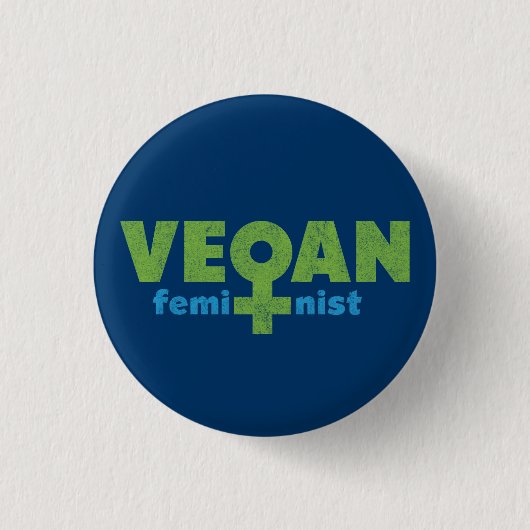 Veganer Feminist Button (Vorderseite)
