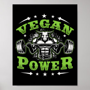 Veganer Fitness-Workout Ich bin Vegan Wer  Poster
