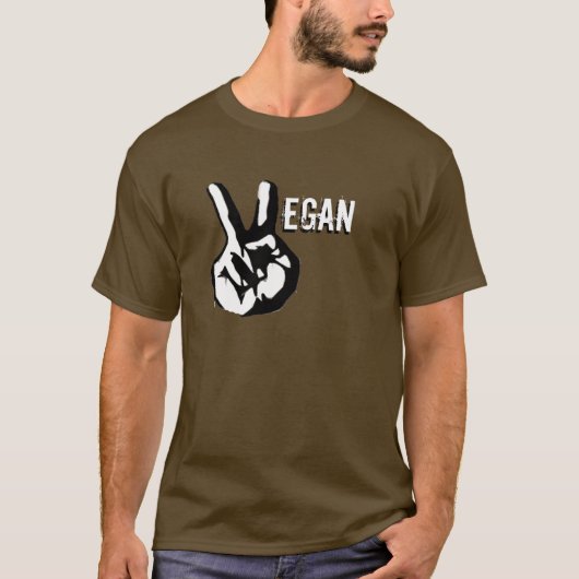 Veganer Friedensdunkle lange Hülse T T-Shirt (Vorderseite)