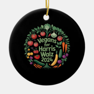 Veganer für Harris Waltz 2024 Ihre Unterstützung a Keramik Ornament