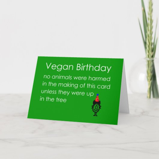 Veganer Geburtstag Ein lustiges Geburtstagsgedicht Karte (Vorderseite)
