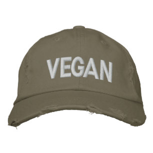 VEGANER gestörter weißer Thread Bestickte Kappe