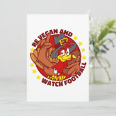 veganer glücklicher Turnhalsfußball Einladung (Stehend Vorderseite)