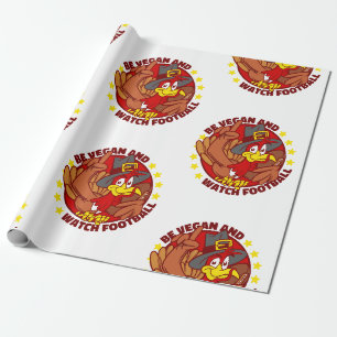 veganer glücklicher Turnhalsfußball Geschenkpapier