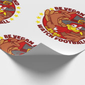 veganer glücklicher Turnhalsfußball Geschenkpapier (Ecke)