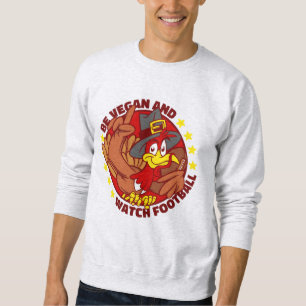 veganer glücklicher Turnhalsfußball Sweatshirt
