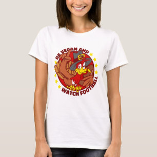 veganer glückliches Erntedankfest Truthahn Fußball T-Shirt
