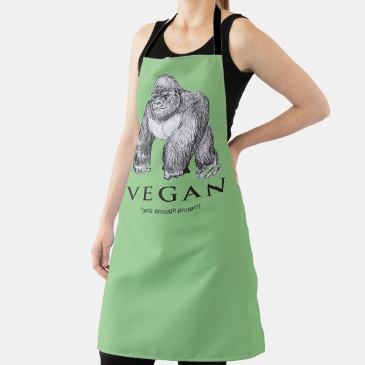 Veganer Gorilla bekommt genug Eiweiß Schürze (InSitu)