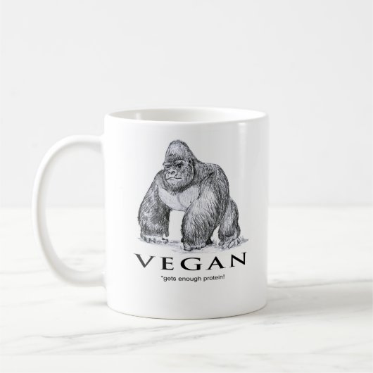 Veganer Gorilla erhält genügend Protein lustig Kaffeetasse (Links)