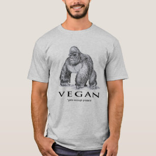 Veganer Gorilla erhält genügend Protein lustig T-Shirt