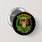 Veganer Gorilla - Powered by Pflanze Zitat Button (Vorne & Hinten)