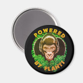 Veganer Gorilla - Powered by Pflanze Zitat Magnet (Vorderseite/Rückseite)
