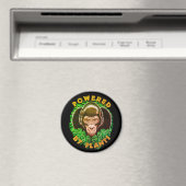 Veganer Gorilla - Powered by Pflanze Zitat Magnet (In Situ (Geschirrspüler))