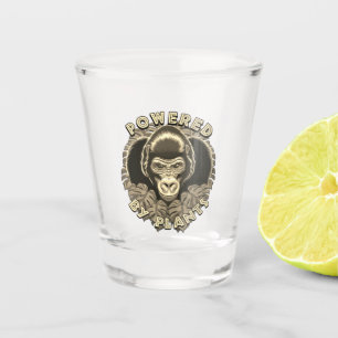 Veganer Gorilla - Powered by Pflanze Zitat Poster Schnapsglas
