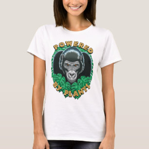 Veganer Gorilla - Powered by Pflanze Zitat T-Shirt