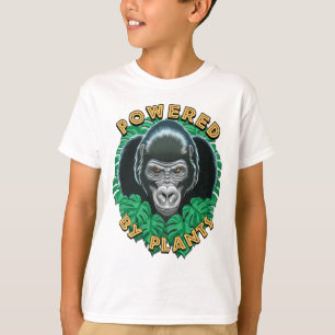 Veganer Gorilla - Powered by Pflanze Zitat T-Shirt