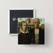 Veganer gotischer Kunstlöffel Button (Vorne & Hinten)