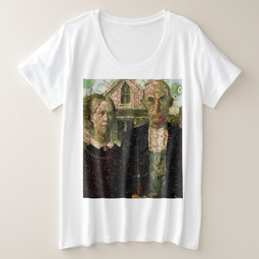 Veganer gotischer Kunstlöffel Große Größe T-Shirt (Design vorne)