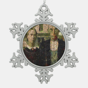 Veganer gotischer Kunstlöffel Schneeflocken Zinn-Ornament