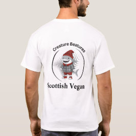 veganer Hai in schottischer Tartan-Verkleidung T-Shirt