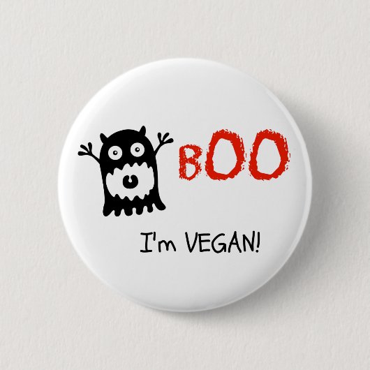 Veganer Halloween-Knopf Button (Vorderseite)