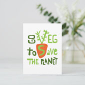 Veganer handgeschriebener Slogan mit Karottenkarte Postkarte (Stehend Vorderseite)